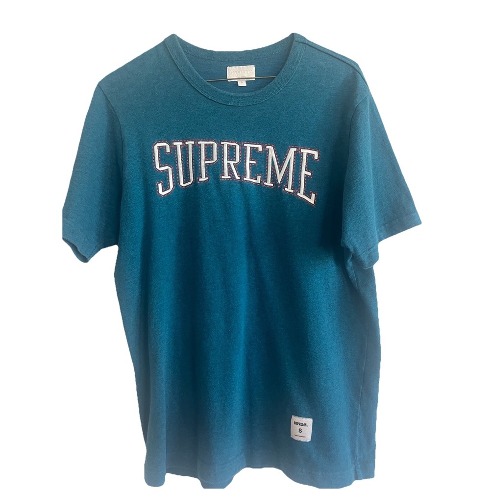 Supreme Classic College Arc Logo Teal Blue T-Shirt Mens Size Small Rare 2011